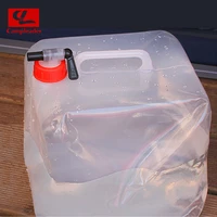 folding drinking bucket camping portable large capacity car drinking water jug filled with water quadrangle water bag 20l