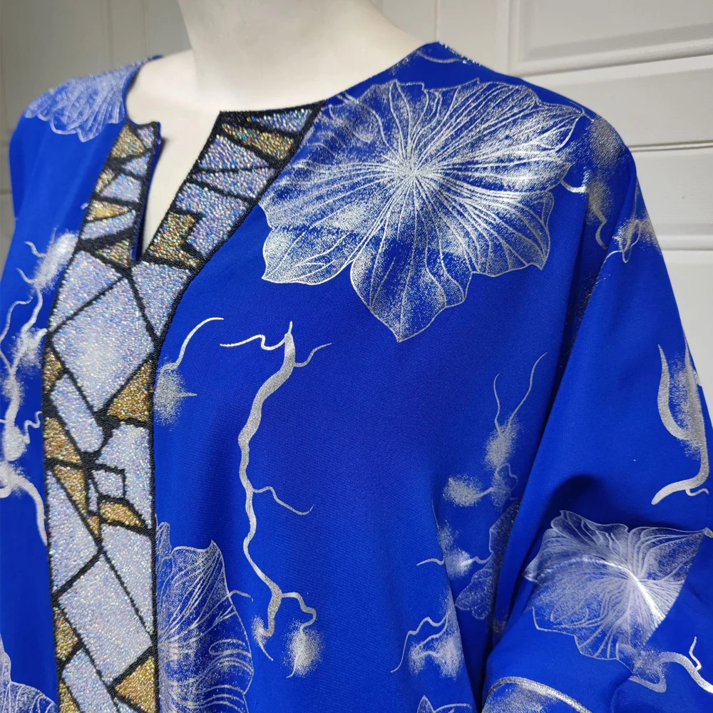 MD Eid Abayas For Women Dubai Turkish Stones Beads Tassel Dress Bohemian Kaftan Long Sleeve Gowns Muslim Floral Islamic Clothing