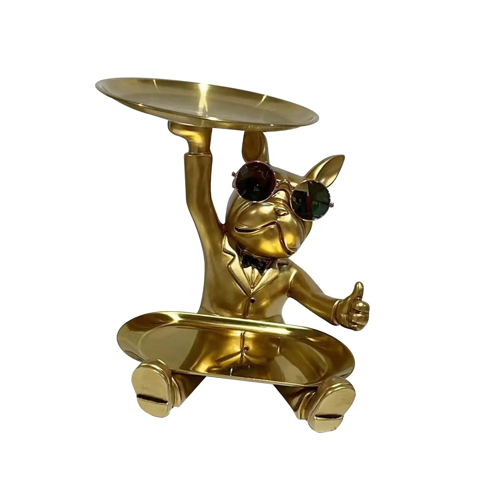 

Декоративная статуя бульдога, современный Настольный поднос из смолы для хранения, Настольная статуэтка, миска для конфет для шкафа, гостиной, настольное украшение для дома