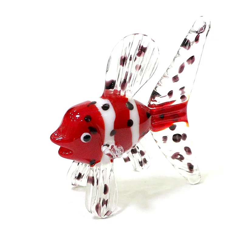 

Red Cute Murano Glass Clown Fish Mini Figurine Craft Ornaments Creative Desktop Aquarium Decor Sea Animal Statue Gift For Kids