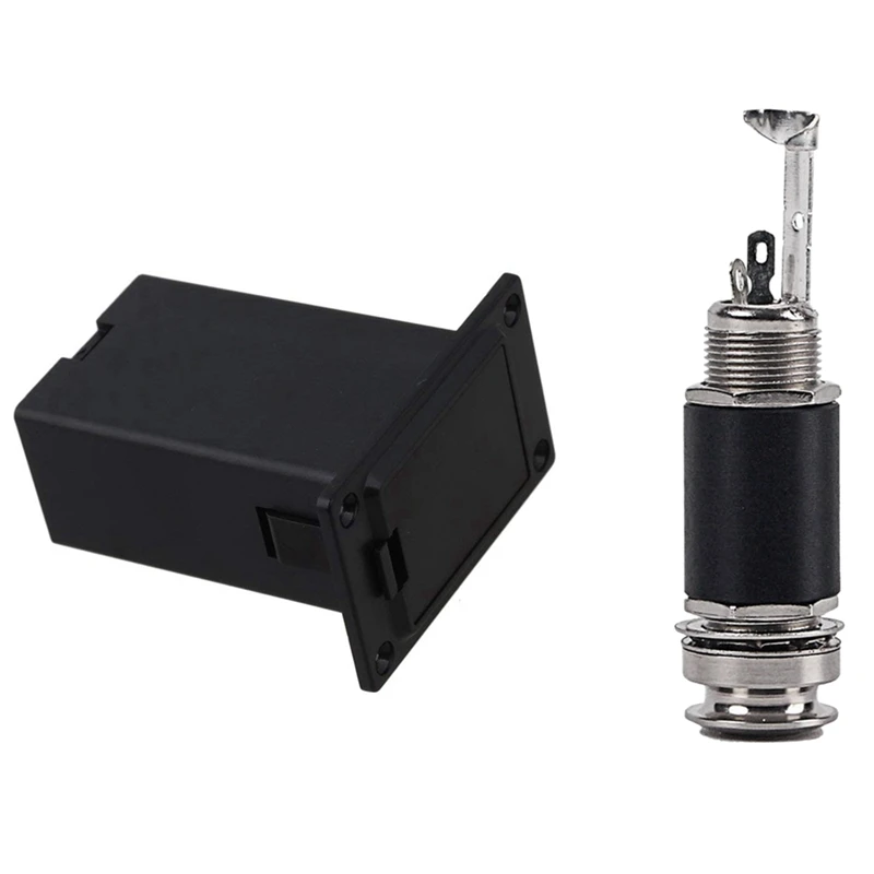 

Держатель для аккумулятора для гитары, черный, 5 шт., 9 В и выход для басов для гитары 1/4 дюйма