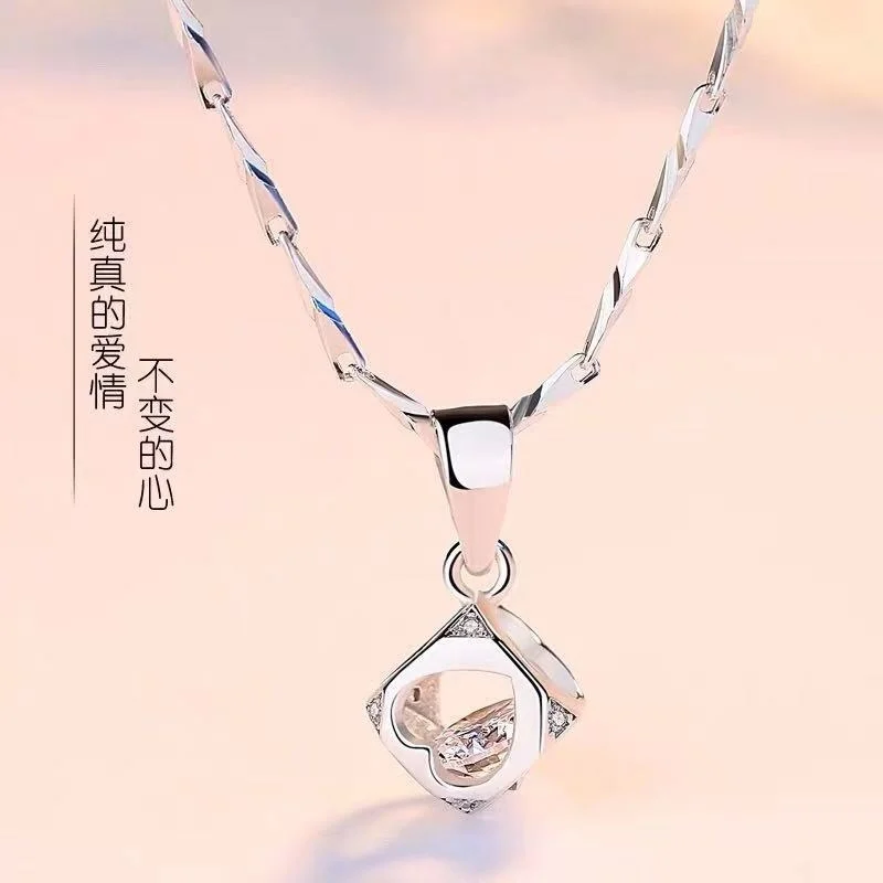 Кулон в виде кубика любви женский красный сетчатый подарок на день Святого