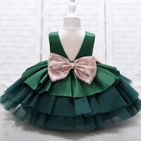 1 8y baby girl dress big bow baptism dress for girls first year birthday party wedding dress baby clothes tutu fluffy gown