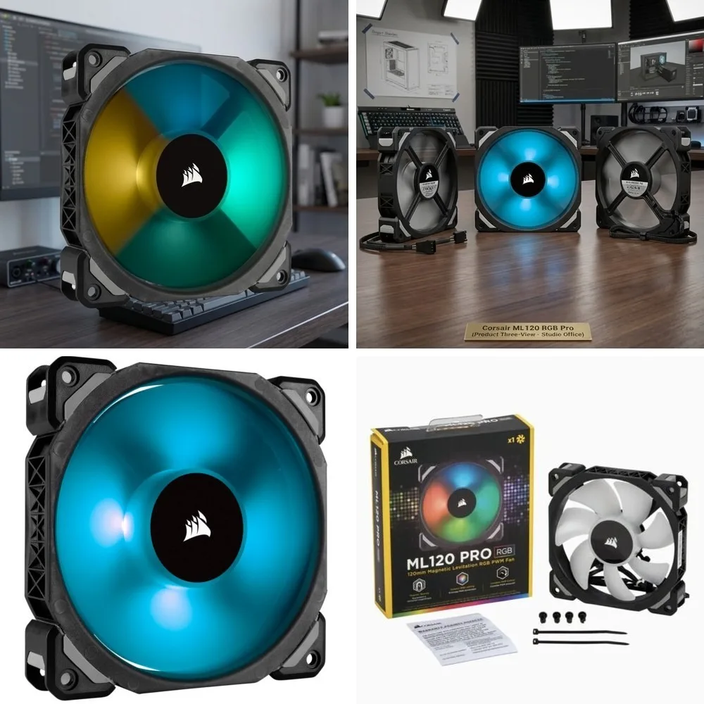 Фото Вентилятор Corsair ML120 PRO 120 мм с магнитной левитацией, RGB LED, PWM, без упаковки №1