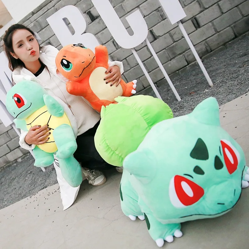 

Bulbasaur большой Сквиртл чармандер маленький Огненный Дракон, мифическая Детская плюшевая игрушка, Покемон, 55 см, кукла, подарок для ребенка