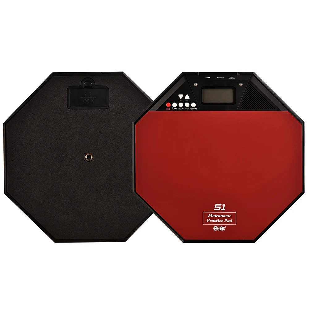 

HUN 10 inch training pad Red Metronome Drum Pad with Drumstick and Drum Stand