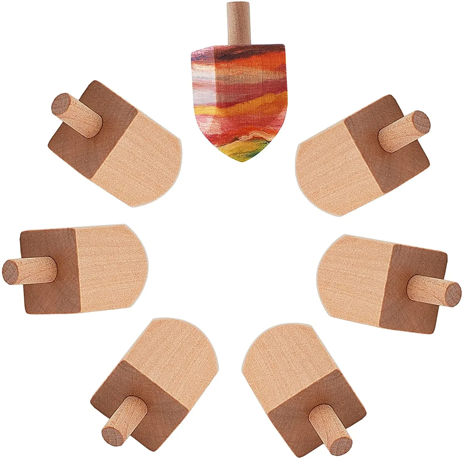 

NBEADS 15PCS Wooden Dreidels Unfinished Wood Dreidel Blank Ready to Decorate Perfect for Hanukkah Party