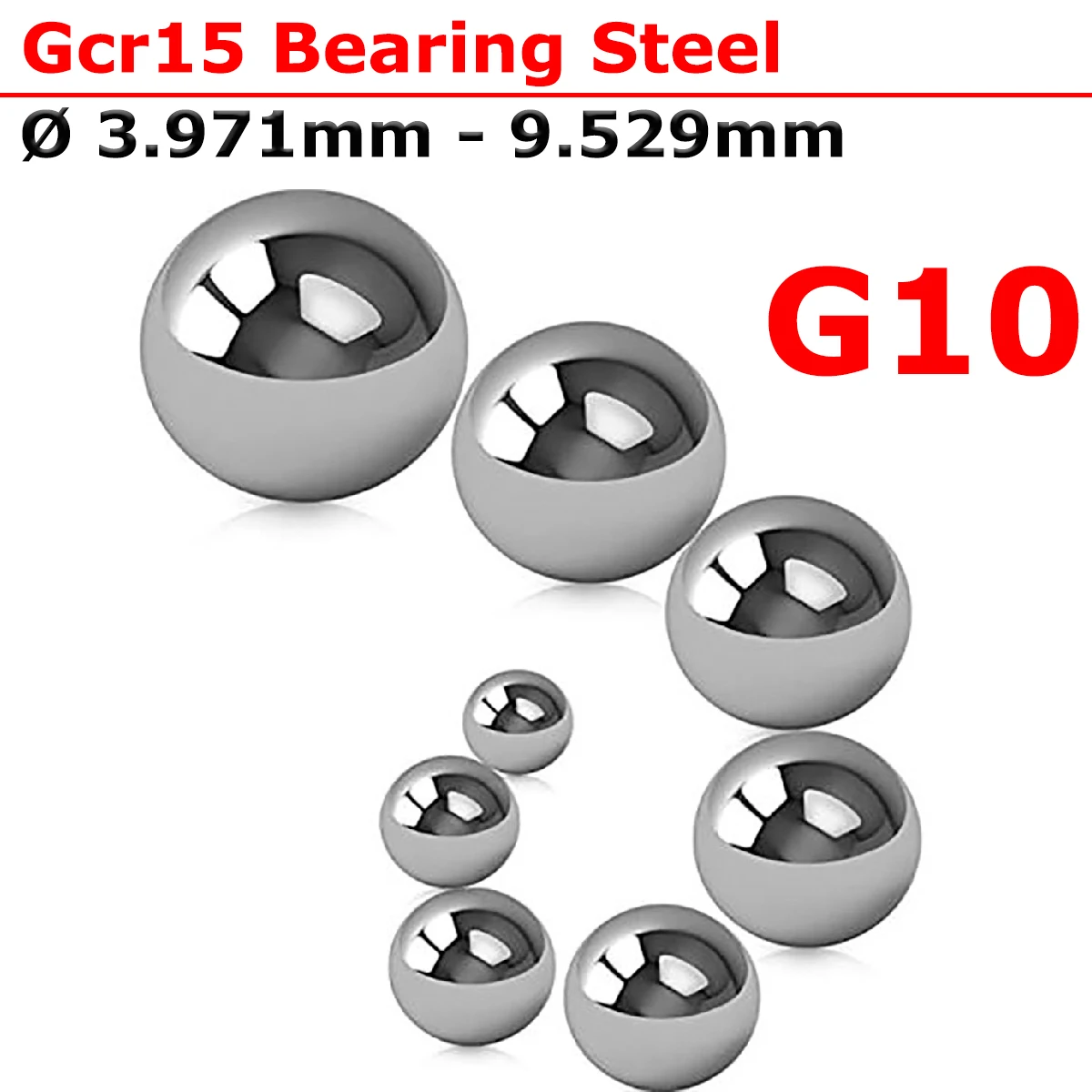 

GCR15 Solid Balls Ø 3.971mm - 9.529mm G10 High Precision Bearings Rolling for CNC Bike Bicycle Chrome Steel Round Smooth