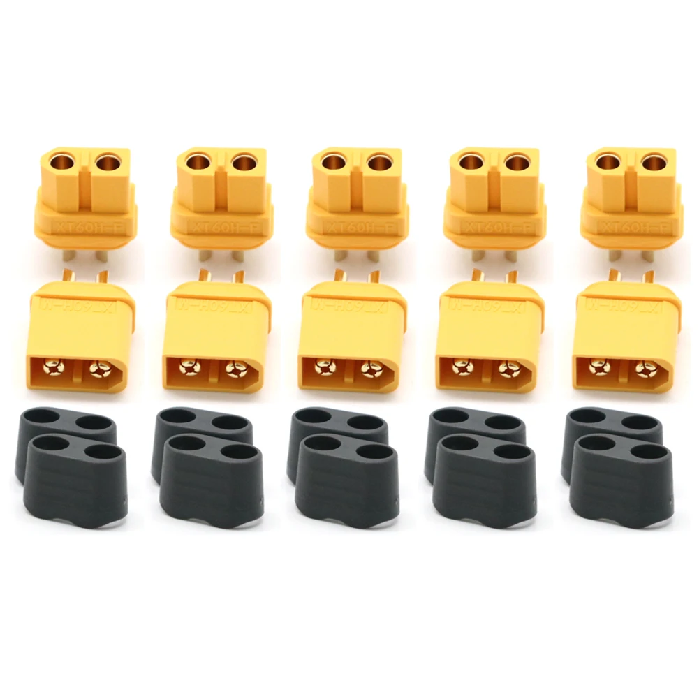 

Amass 50 pair XT60+ XT60H Plug Connector With Sheath Housing Male & Female For RC Lipo Battery FPV Quadcopter