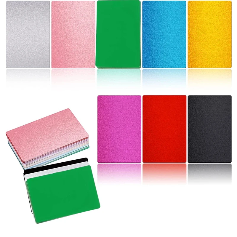 

Multicolor Metal Business Cards Aluminum Blank Color Business Cards Engraved Metal Label Blank Business Cards