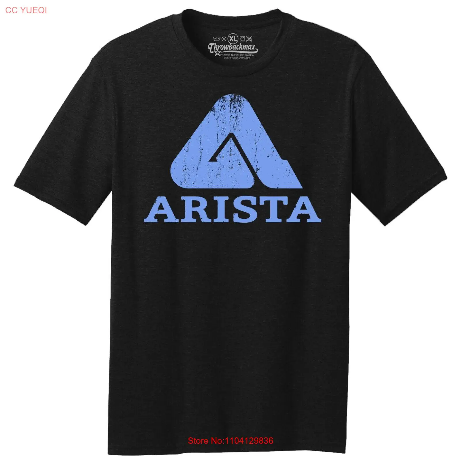 Throwbackmax Arista Record Label Classic Cut черная футболка Tri-Blend