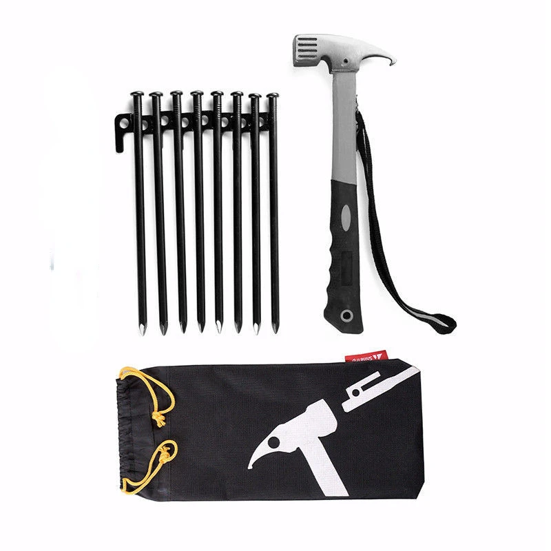 

Multi-Functional Tent Pegs Nails Hammer Set Camping Tent Stakes Ground Hammer for Outdoor Backpacking Tent Supplies Garden