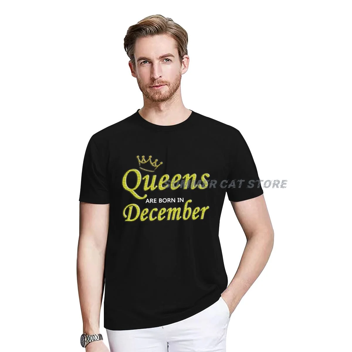 

unisex Cotton T Shirt Women Queens Are Born In December Birthday Gift Short Sleeve Tees New Arrival Tops men women