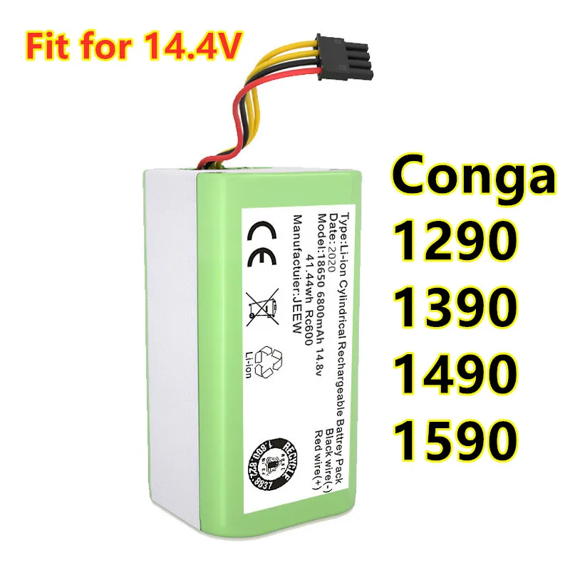 

2021 new 14.4v 6800mAh Li-Ion Battery for Cecotec Conga 1290 1390 1490 1590 Vacuum Cleaner Genio deluxe 370 gutrend echo 520