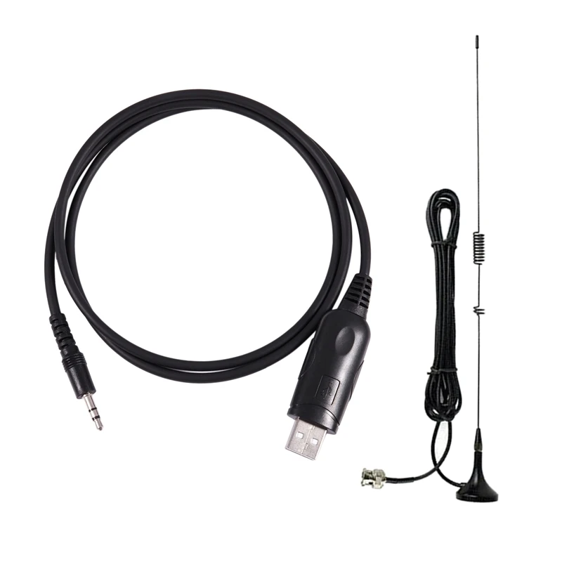 

2 Pcs Talkie Accessories Black: 1 Pcs UT-106UV BNC Dual Band U+VHF Antenna For ICOM YAESU Kenwood BAOFENG Radio & 1 Pcs 3.5Mm US