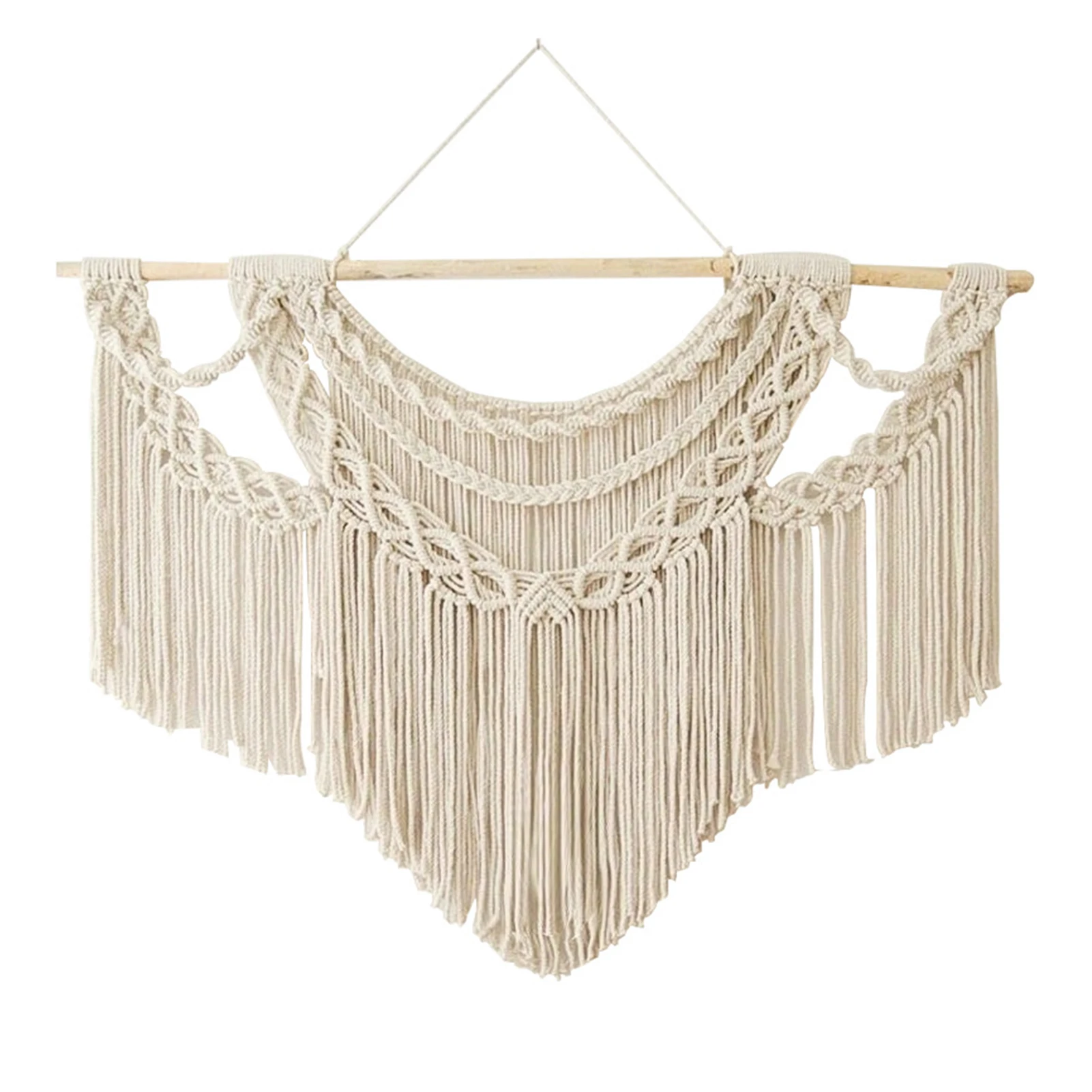 

Большой макраме, настенный подвесной гобелен с кисточками, ручная работа, тканый в скандинавском стиле для гостиной, спальни, домашний худо...