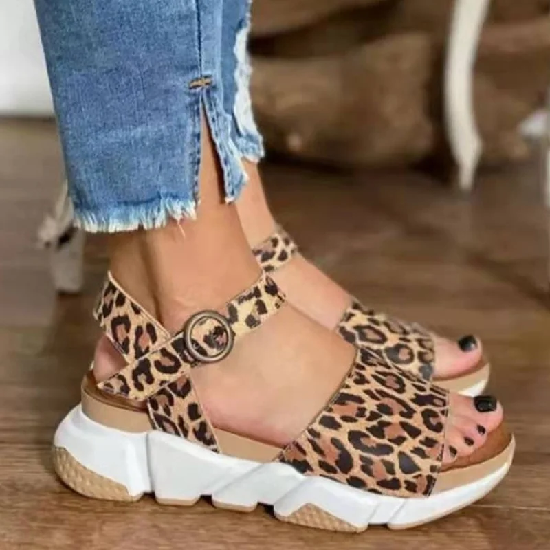 

Summer Sandals Women Sandals Wedges Shoes Flip Flop Chaussures Femme Platform Sandals Slip-on Leopard-print Beach Sandals