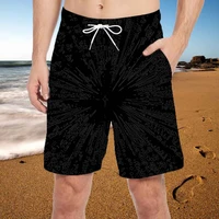 2022 new mens quick dry waterproof swimwear black print shorts beach surf shorts bermuda swim shorts