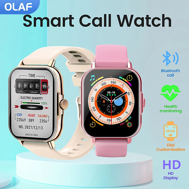 

Olaf Smart Watch Men Women 2022 Wireless Charging Smartwatch Bluetooth Calls Watches Sports Fitness Bracelet For Android iOS