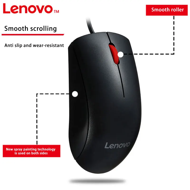 Мышь Lenovo Mouse M120 Pro Проводная мышь Лидер продаж Офисная Черная
