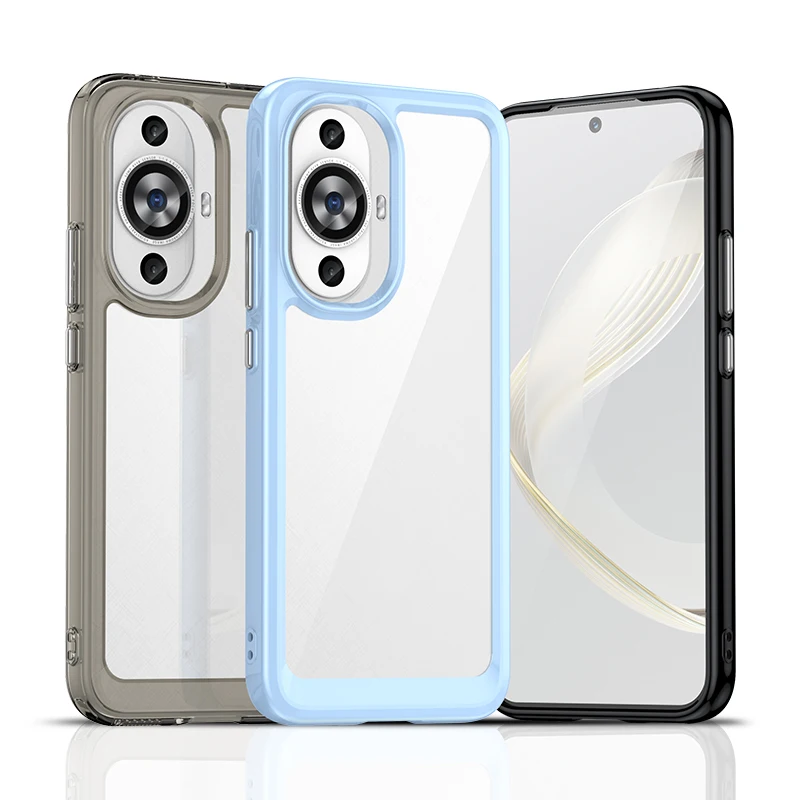 

For Huawei Nova 11 Clear Case Nova 11 Cover Coque Fundas Hard Translucent Soft Frame Phone Bumper For Huawei Nova 11