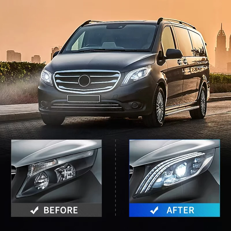 Заводские полностью светодиодные фары в сборе 3-е поколение W447 2016-2023