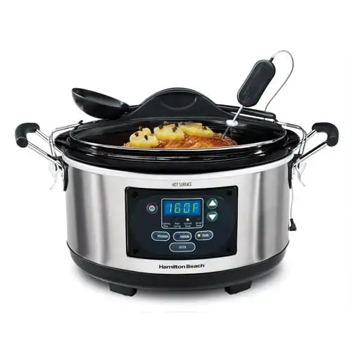 

6 Quart Portable Set 'n Forget Probe Slow Cooker