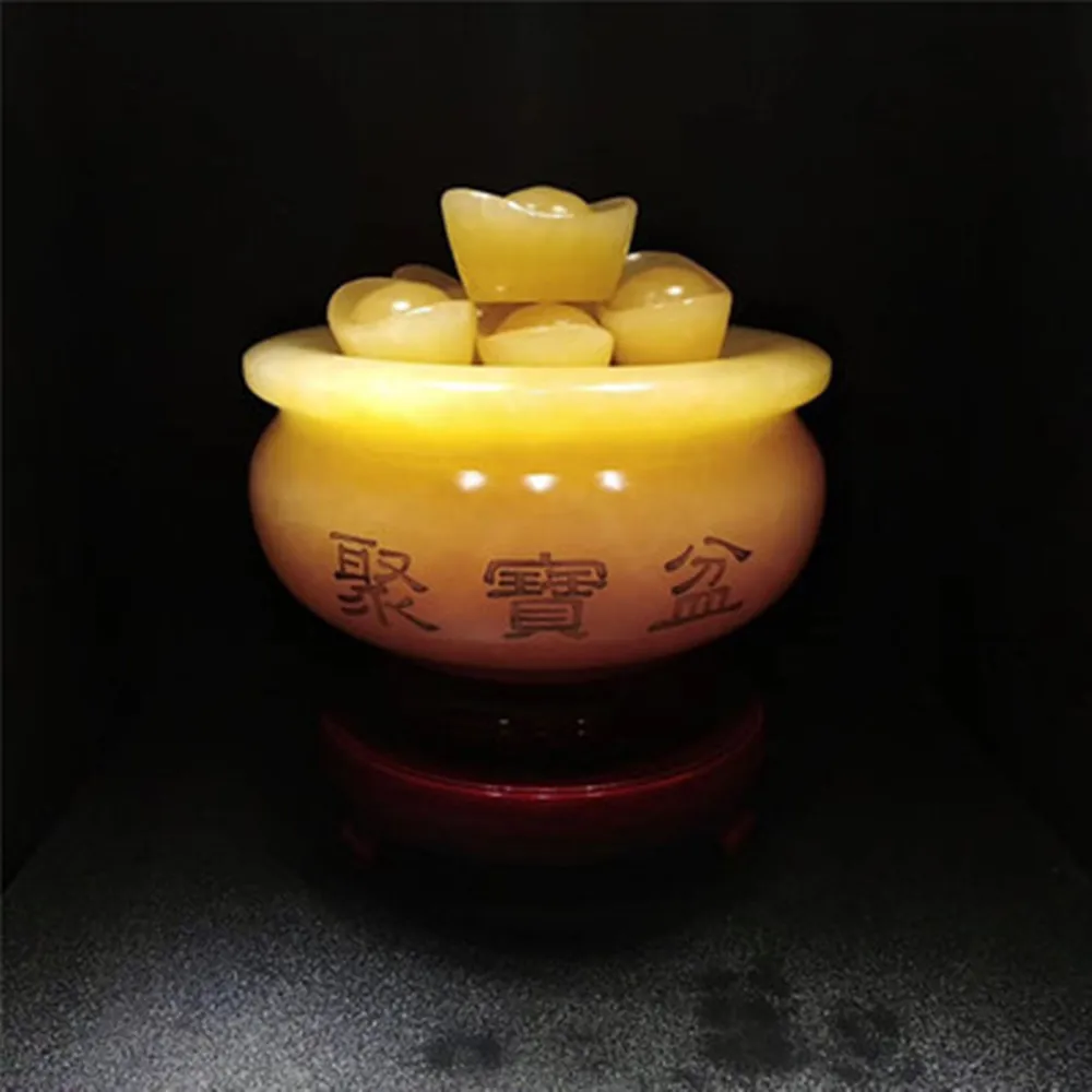 

Natural quartz crystal topaz cornucopone creative decoration home decoration jade ingot living room study shop opening gift