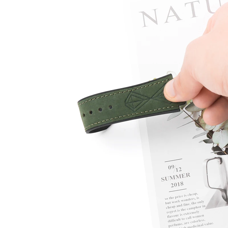 Watch Accessories Frosted leather strap for HUBLOT Hublot Abrasive leather surface silicone base 25x19mm Unisex watch band