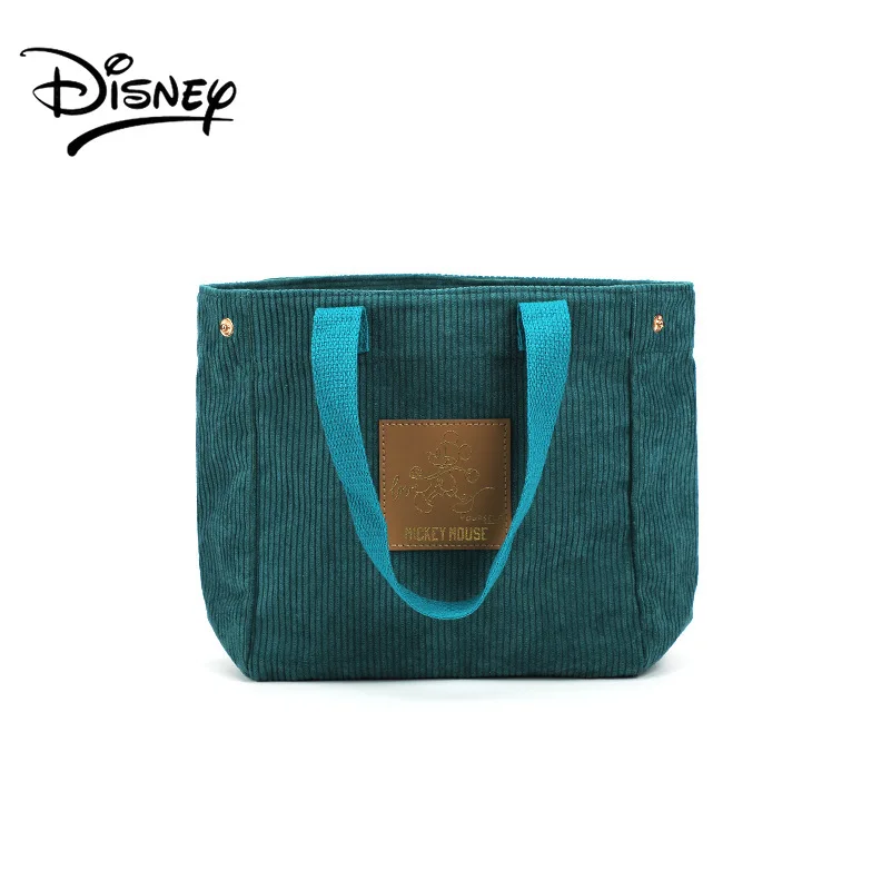 Disney 2022 New Corduroy Tote Bag Women's Tote Cosmetic Bag Large Capacity Picnic Lunch Box Bento Bag Shoulder Bag  Disney Bag