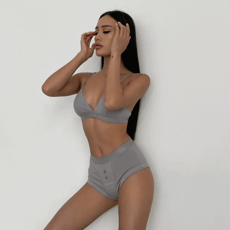 Повседневная однотонная одежда CIBBAR комплект бикини всесезонные Сексуальные