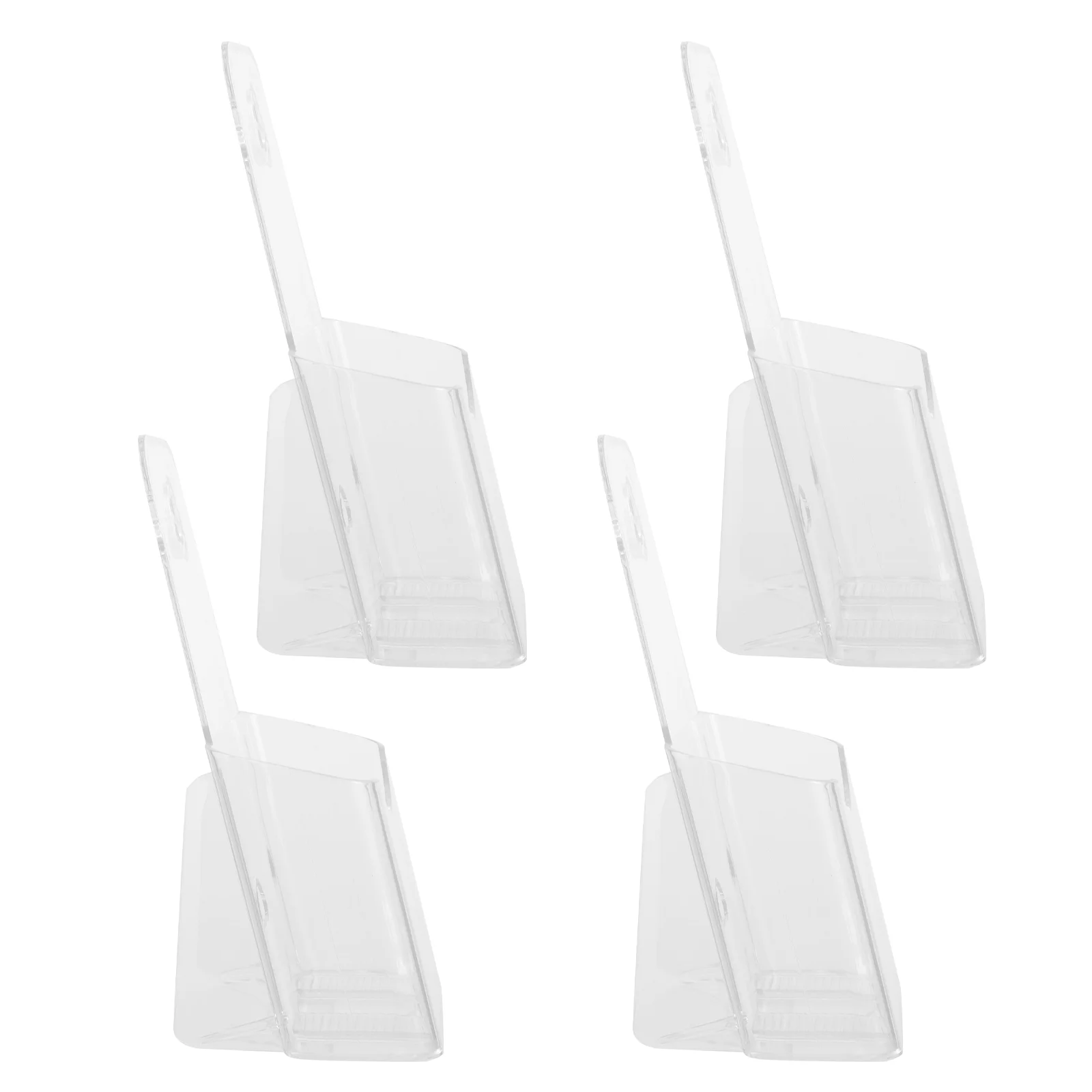 

4 Pcs Acrylic Brochure Holder Trifold Leaflets Display Stand Single Layer Clear