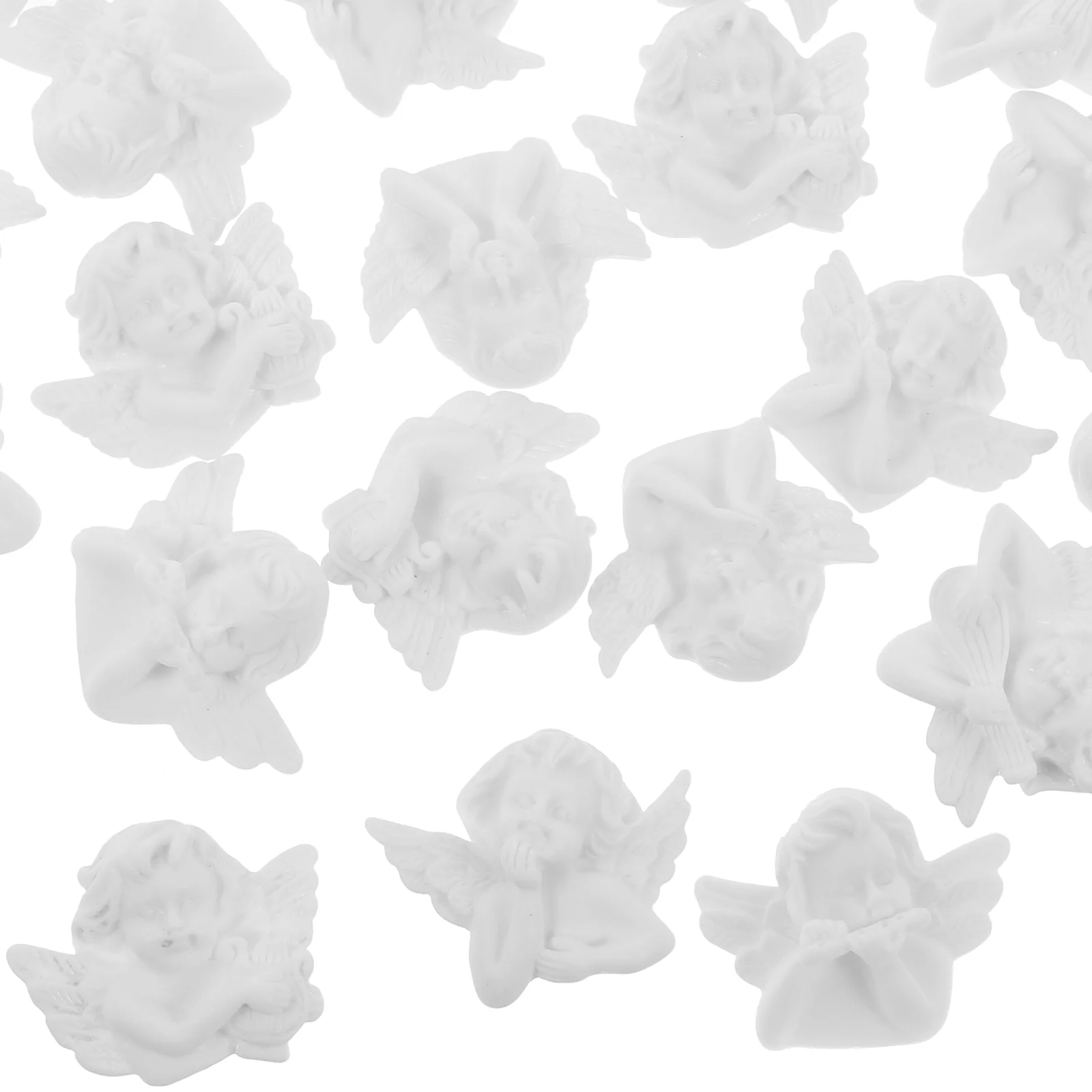 

30 Pcs Miniature Angel Figurines Resin Angel Charms Round Hair Clip Angel Resin Resin Angel Statue Nativity Accessories