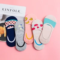 5 pairscolorful fruit invisible short sweat wicking summer comfortable cotton womens boat socks low top casual ankle socks