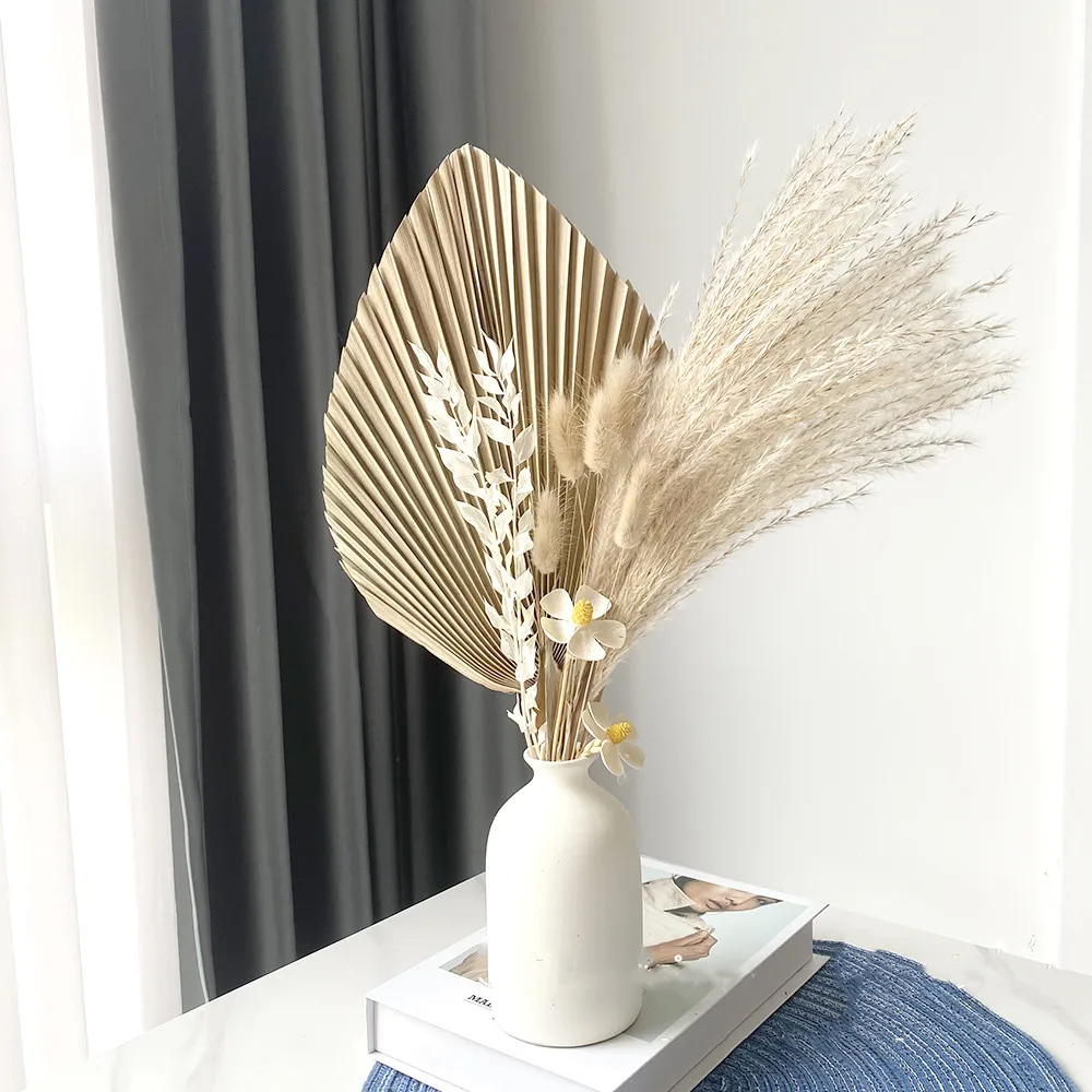 

Fan Ni Bouquet Of Reeds Eucalyptus Sunflower Dried Flower True Flower Dry Table Decoration Simple Light Luxury Retro