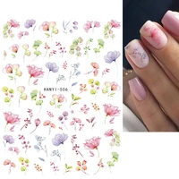 clear flowers vintage roses nails art manicure back glue decal decorations design nail sticker for nails tips beauty