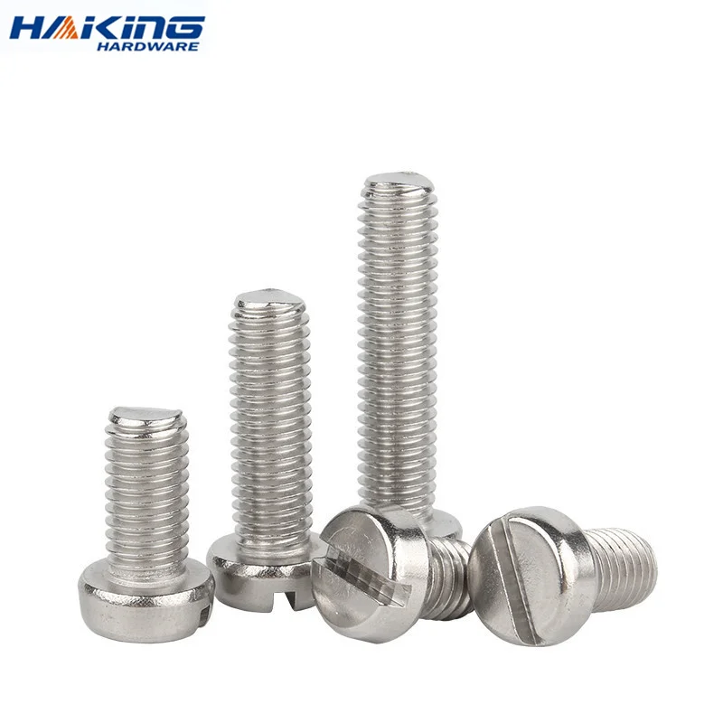 

50pcs/lot M1.6 M2 M2.5 M3 M4 M5 M6 304 A2-70 stainless steel GB65 Slotted Cap Head Slot Column Round Cheese Head Screw Bolt