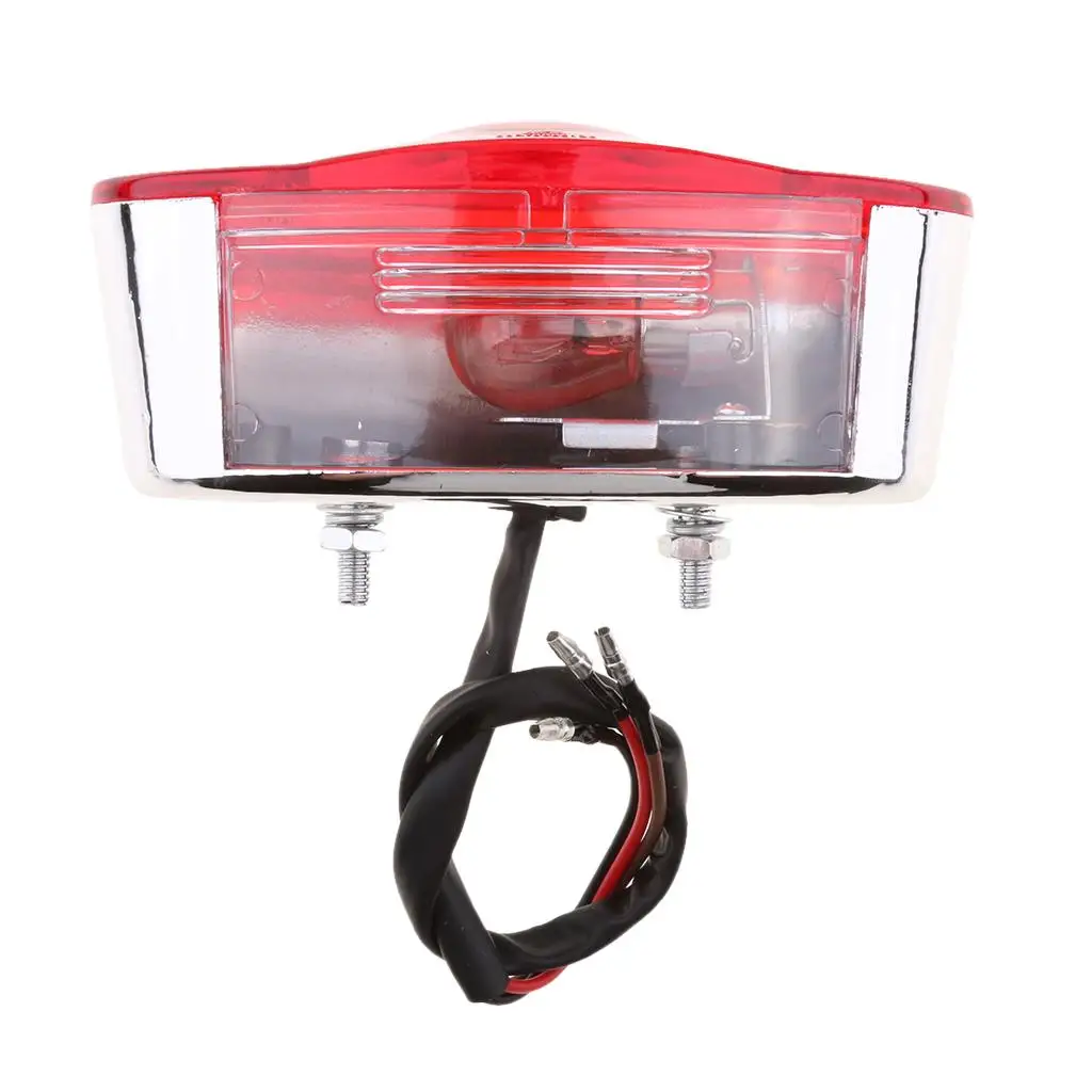 

dolity Motorcycle Taillight Red Lens with Brake Running Plate Light