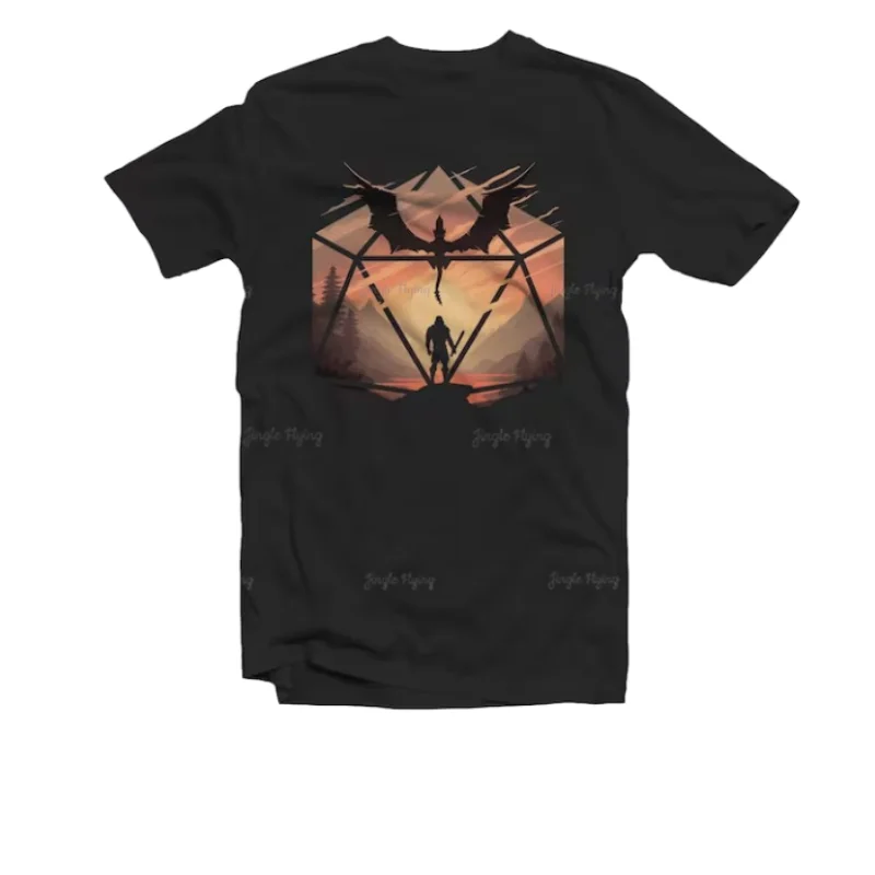 Рубашка The Staredown D20 с драконами подъемом ног мужская и женская футболка большого