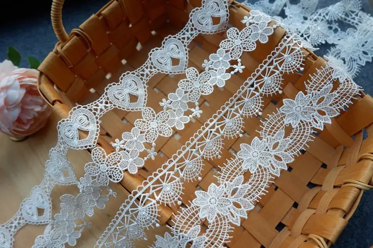 Кружевная лента с вышивкой из полиэстера французское кружево гипюровая ткань