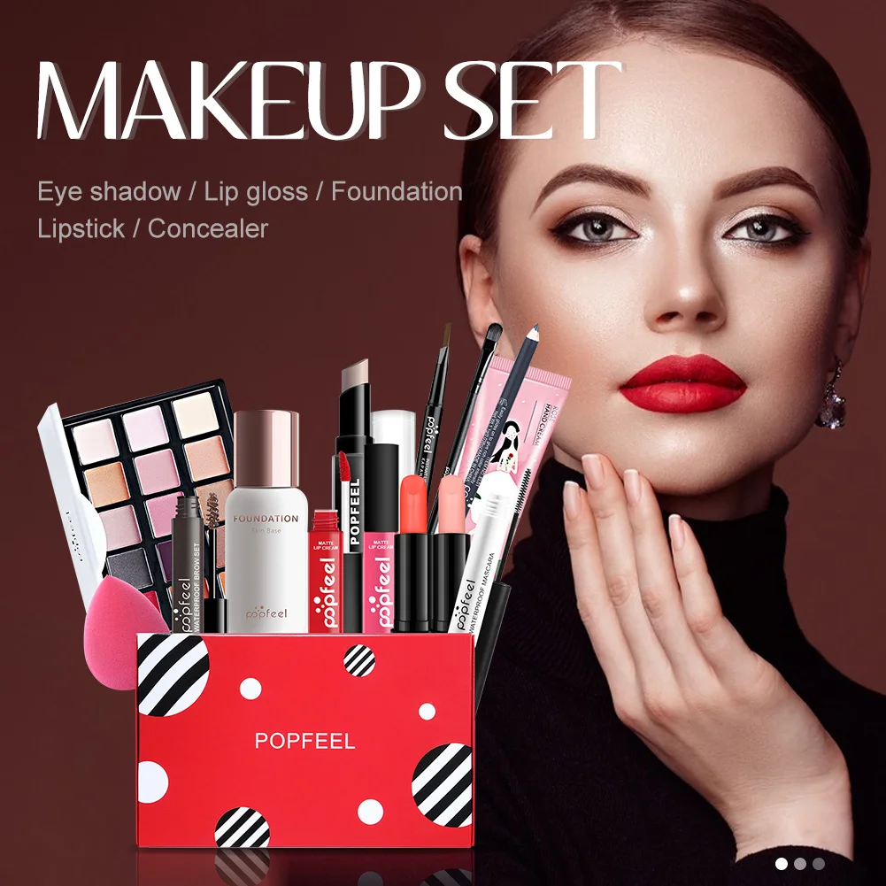 

Makeup All In One Makeup Kit Includes Eyeshadow Palette Mascara Eyeliner Eyebrow Pen Concealer Lipstick Makeup Gift For Women