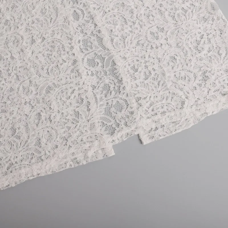 Женская белая кружевная юбка универсальная уличная трендовая полупрозрачная