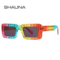 shauna rectangle women sunglasses shades uv400 fashion colorful hollow gradient men sun glasses