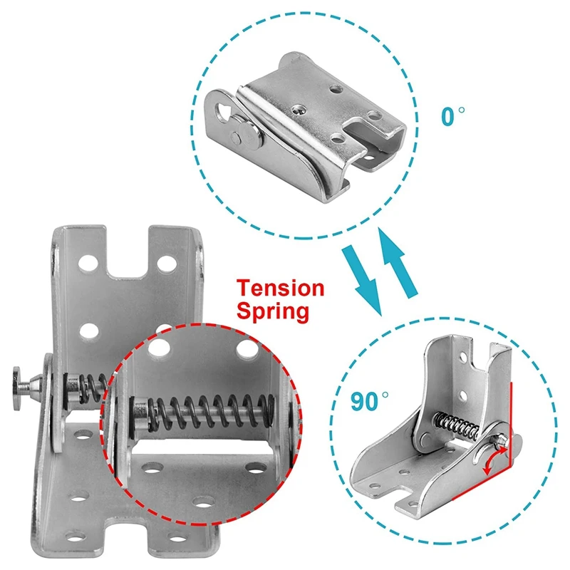 Folding Table Legs Bracket 90° Lock Extension Self Lock Hinges For Folding Feet Folding Kitchen Bed Folding Tables images - 6