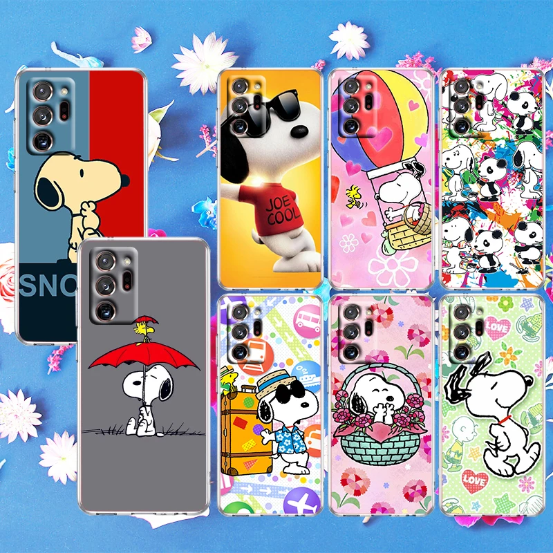 

Cute Cartoon Snoopy Dog For Samsung S21 Plus S20 FE A52 A12 5G A8 A7 A6 A5 j4 j5 j6 j7 j8 2018 2017 Transparent Phone Case