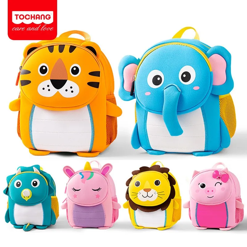 

New Neoprene Waterproof Children Backpack Cartoon Cute Kindergarten Schoolbag