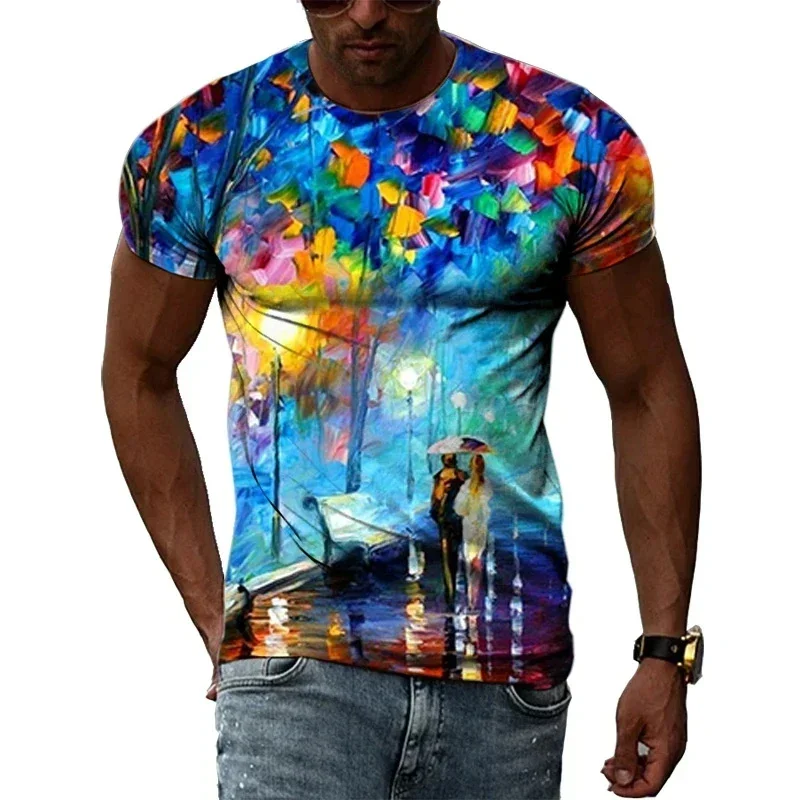 Maglietta grafica Beach Sunset для uomo amanti del paesaggio naturale magliette stampate in 3D Casual