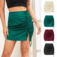 women summer ropa mujer sexy high waist bag hip slim skirt female fashion lace slimming soild color embroidered short streetwear