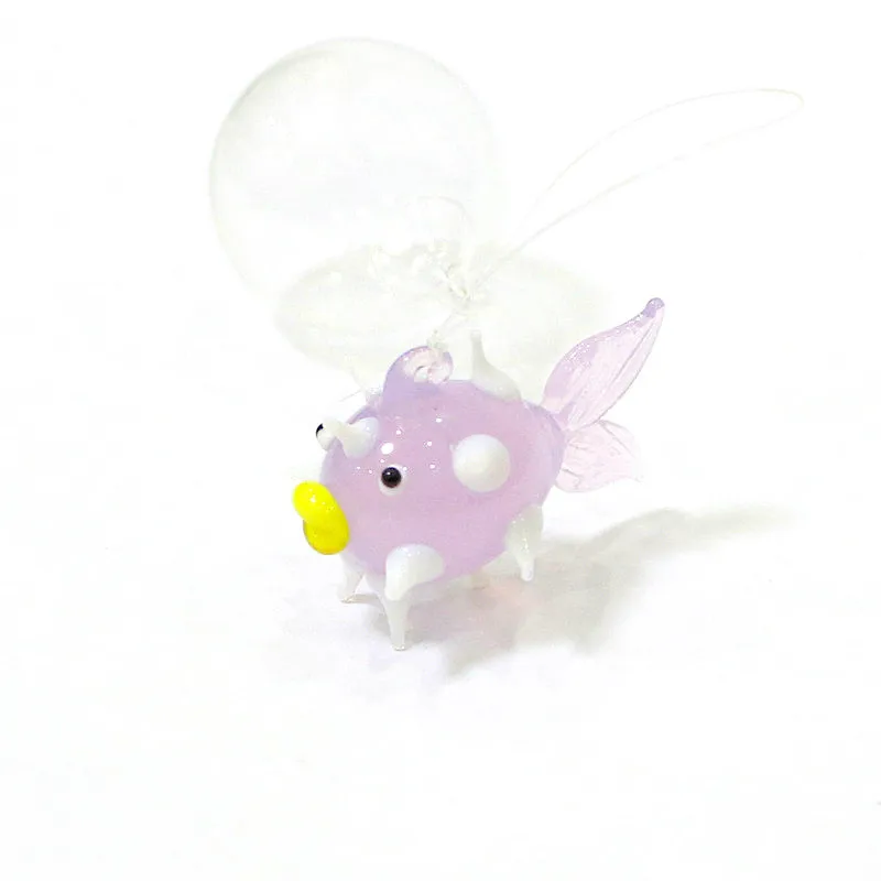 

Floating Glass Bubble Ball With Spiny Tropical Fish Mini Figurines Pendant Aquarium Decor Accessories Tiny Sea Animal Ornaments