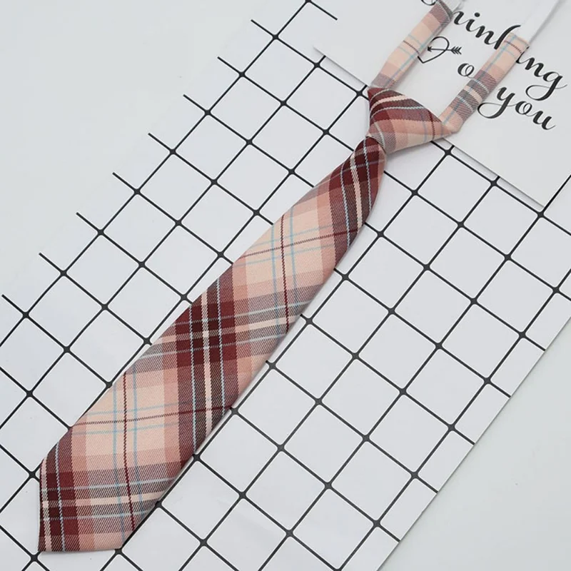 Галстук для рубашки женский галстук в студенческом стиле клетчатая форма JK